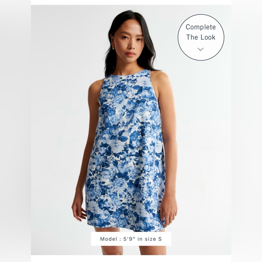 Abercrombie & Fitch Blue and White Floral Shift Dress